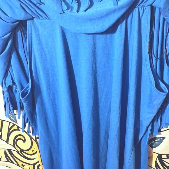 NY Collection Fringe Off/On Shoulder Blouse - Size 2X - Picture 1 of 5